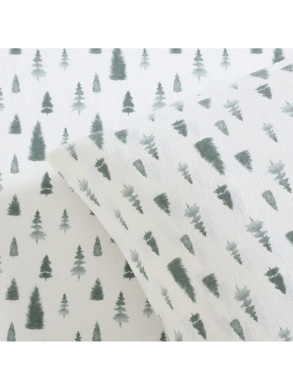 Lenox Flannel Sheet Set, Queen (Pine Trees Green) Holiday 6 Piece